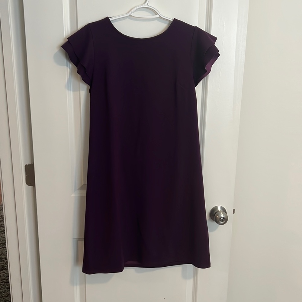 Short-Sleeve Flutter Sleeve Dress